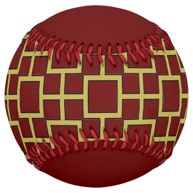 Balle De Softball Carré moderne Motif or (Devant)