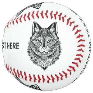 Balle De Softball Chats ornementaux à texte personnalisé