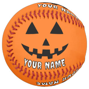 Balle De Softball Citrouille orange personnalisé Halloween Votre Nom