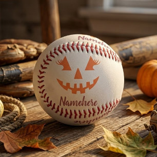 Balle De Softball Citrouille personnalisée Jack O Lantern Halloween 