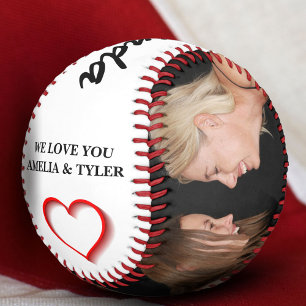 Balle De Softball Collage photo Modern Red Heart 2