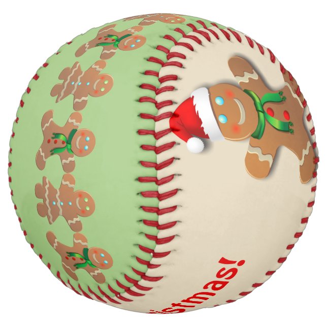 Balle De Softball Cookies en pain d'épice célébrant Noël (Incliné)