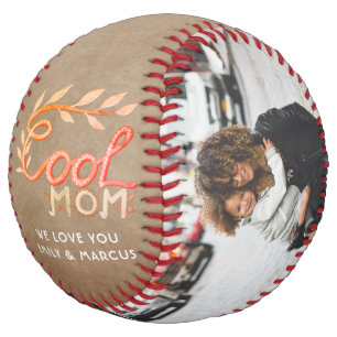Balle De Softball Cool Maman Lettrer La Main Mère Rustique Beige Pho