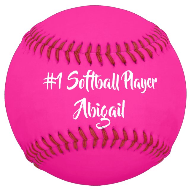 Balle De Softball Couleur rose chaude (Devant)