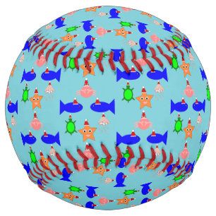 Balle De Softball Créatures de la mer de Noël