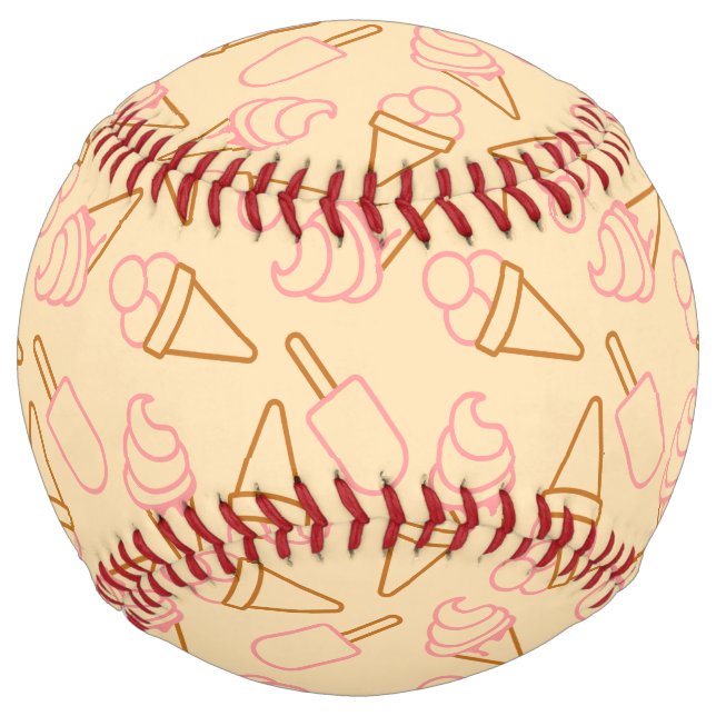 Balle De Softball Cuisine estivale avec contours de glace (Devant)