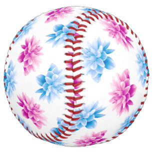 Balle De Softball Dahlia rose, Dahlia bleu, Motif floral, Fleurs
