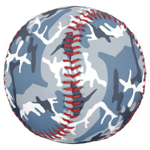 Balle De Softball Déguisement Camouflage Neige Hivernale Bleue, Mili