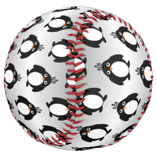 Balle De Softball Design de pingouin personnalisé