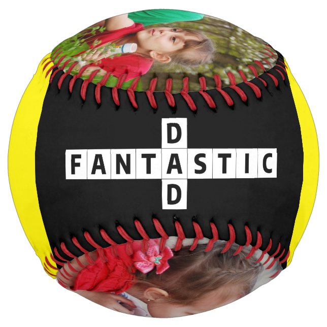 Balle De Softball Deux Mot De Passe Photo Puzzle Meilleur Jamais Fan (Devant)