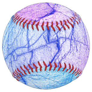 Balle De Softball Deux tons de marbre pourpre