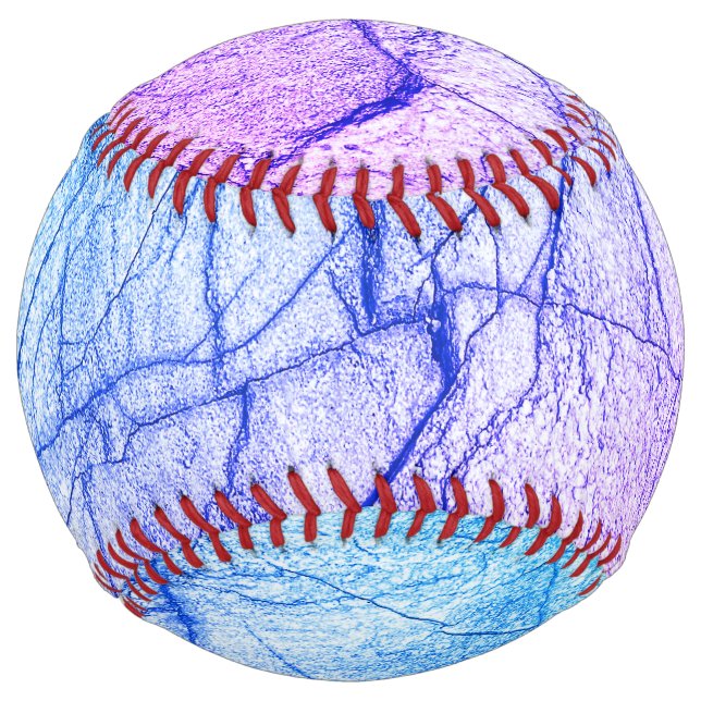 Balle De Softball Deux tons de marbre pourpre (Devant)