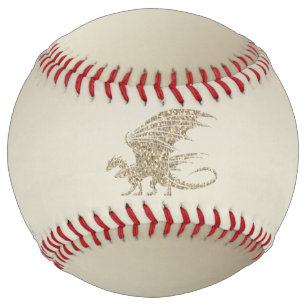 Balle De Softball Dragon de mosaïque Extraordinaire Golden