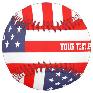 Balle De Softball Drapeau américain patriotique coutume softball sp