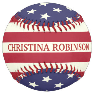 Balle De Softball Drapeau américain patriotique   Nom
