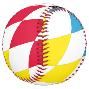 Balle De Softball Drapeau bavarois diamant noir rouge jaune bleu mot