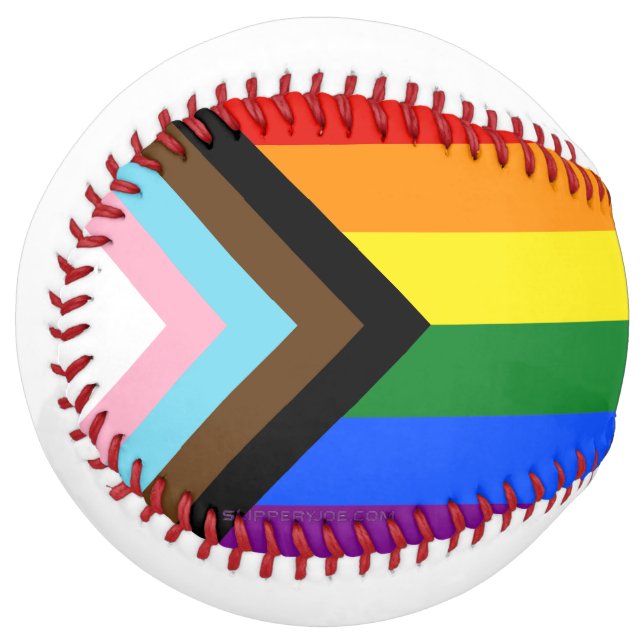 Balle De Softball Drapeau de fierté Progress Pride de SlipperyJoe si (Devant gauche)