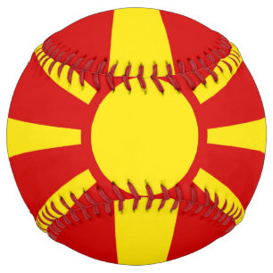 Balle De Softball Drapeau de la Macédoine du Nord