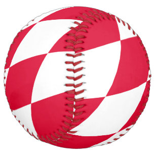 Balle De Softball Drapeau diamant Bavière rouge et blanc