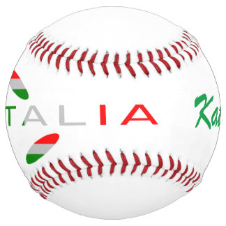 Balle De Softball Drapeau d'Italie Rose Personnalisé