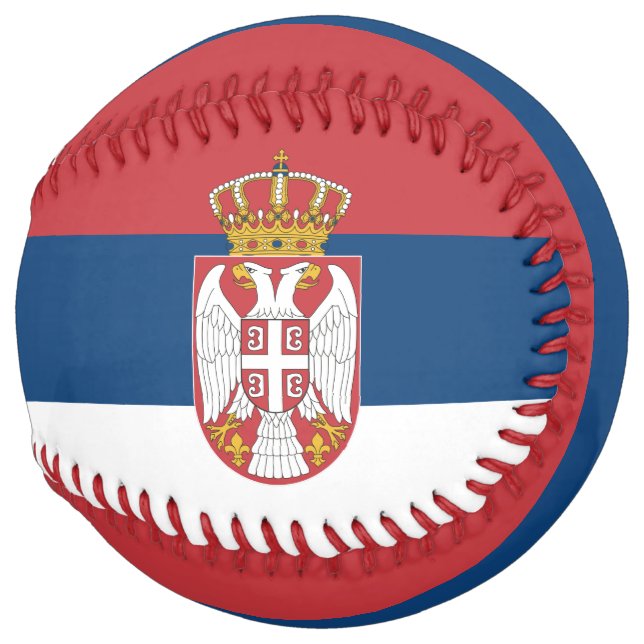 Balle De Softball Drapeau et blason de Serbie Patriotique (Dos gauche)