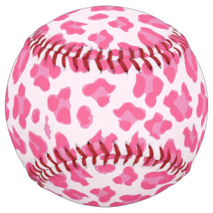 Balle De Softball Empreinte de léopard rose amusant
