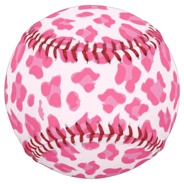 Balle De Softball Empreinte de léopard rose amusant (Devant)