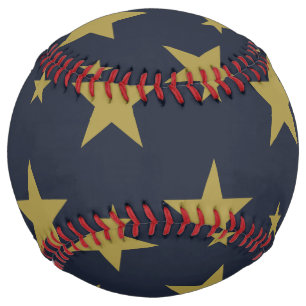 Balle De Softball Etoiles d'or sur bleu marine - Élégant et intempor