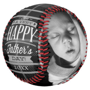 Balle De Softball Fête des pères personnalisée unique (carte noire)