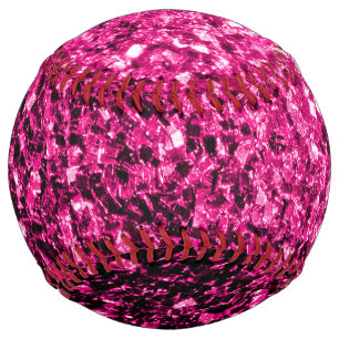 Balle De Softball Flamme de parties scintillant rose chaud