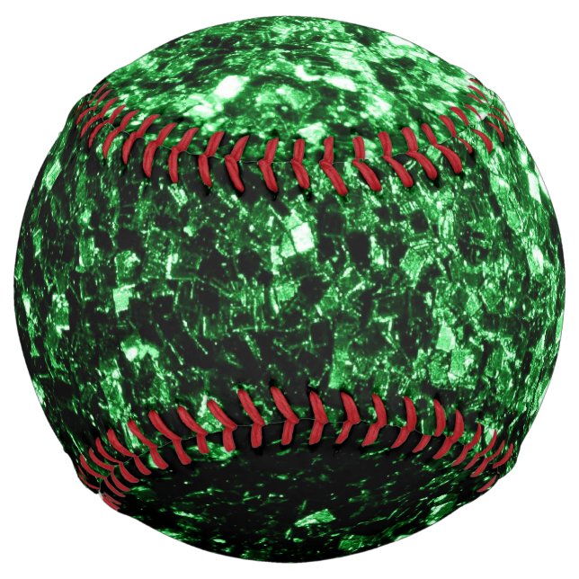 Balle De Softball Flamme de parties scintillant vert foncé scintille (Devant)