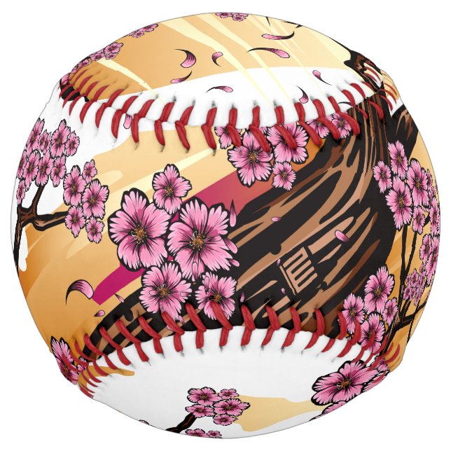 Balle De Softball Fleur de cerisier sauvage (Devant)