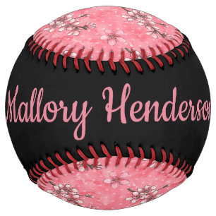 Balle De Softball Fleurs de cerises personnalisées