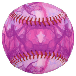 Balle De Softball FUMÉE ROSE - Art fractal moderne et abstrait -