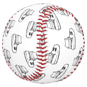 Balle De Softball Halloween, Blancs Fantômes, Tricoter Ou Traiter, B