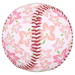 Balle De Softball Hibiscus rose, Fleurs roses, Motif de fleurs