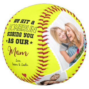 Balle De Softball Homerun Maman Fête des mères Photo personnalisée d