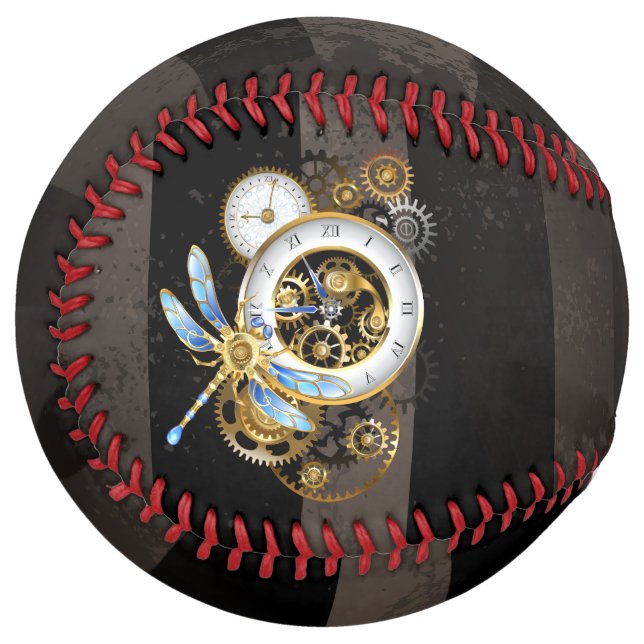 Balle De Softball Horloge à vapeur avec libellule mécanique (Devant gauche)