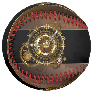 Balle De Softball Horloge Steampunk avec des engrenages anciens