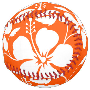 BALLE DE SOFTBALL HULA HAÏIENNE (HIBISCUS) ORANGE