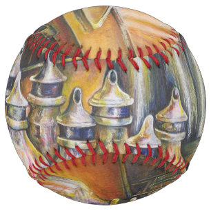 Balle De Softball Idéographie d'or de lumière
