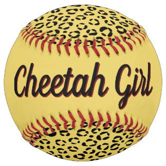 Balle De Softball Impression d'animal jaune (personnaliser)