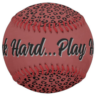 Balle De Softball Imprimé animal bordeaux (personnaliser)