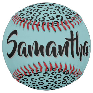 Balle De Softball Imprimé d'animal sarcelle (personnaliser)