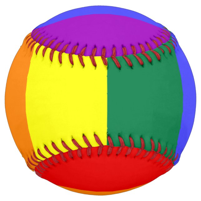 Balle De Softball Indicateur de la fierté arc-en-ciel (Devant)