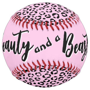 Balle De Softball Joli en Imprimé Animal Rose (personnaliser)