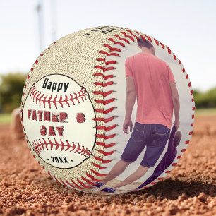 Balle De Softball Joyeuse Fête des Pères Rustique 2 Collage de Photo