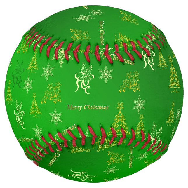 Balle De Softball joyeux noël (Devant)