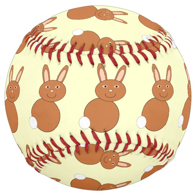 Balle De Softball Joyeux softball Bunny de Pâques (Devant)