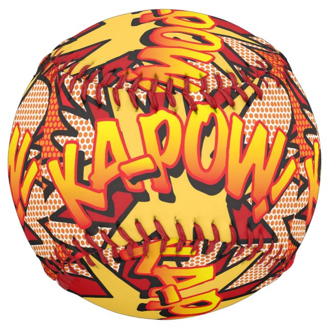 Balle De Softball KA-POW Fun Retro Comic Book Pop art (Dos)
